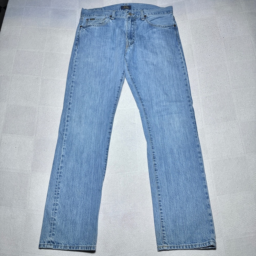 Polo Ralph Lauren Jeans Mens 32x32 Varick Slim Straight Light Wash Blue Denim